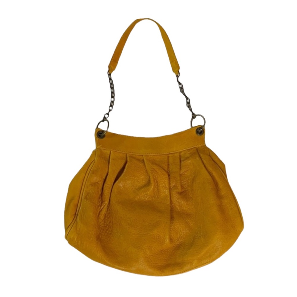 CATERINA LUCCHI RETRO VINTAGE VIBE  ITALIAN LEATHER CAMEL COLOR HANDBAG 9”X11”